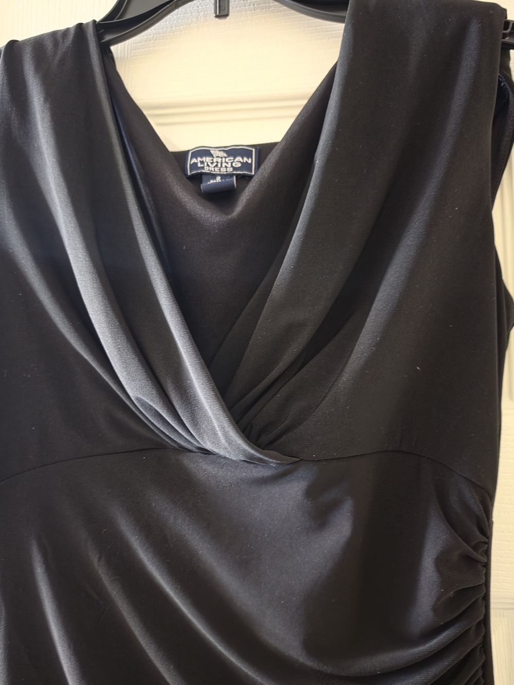 American Living Black Sleeveless Wrap Style Midi Dress Size 2 - Picture 5 of 5